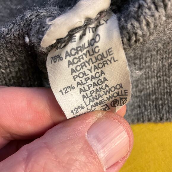 Sense Gray Button Front Long Line Wool Alpaca Blend Cardigan Jacket Size S - Picture 8 of 11